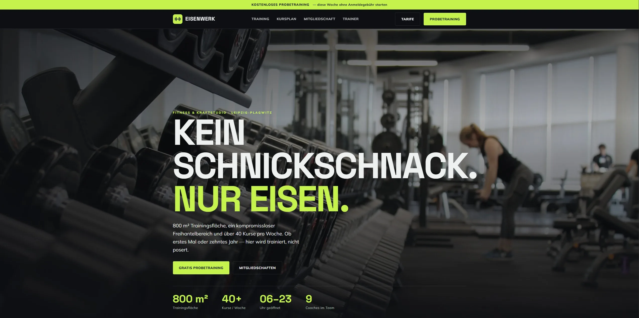 Vorschau Fitnessstudio-Website