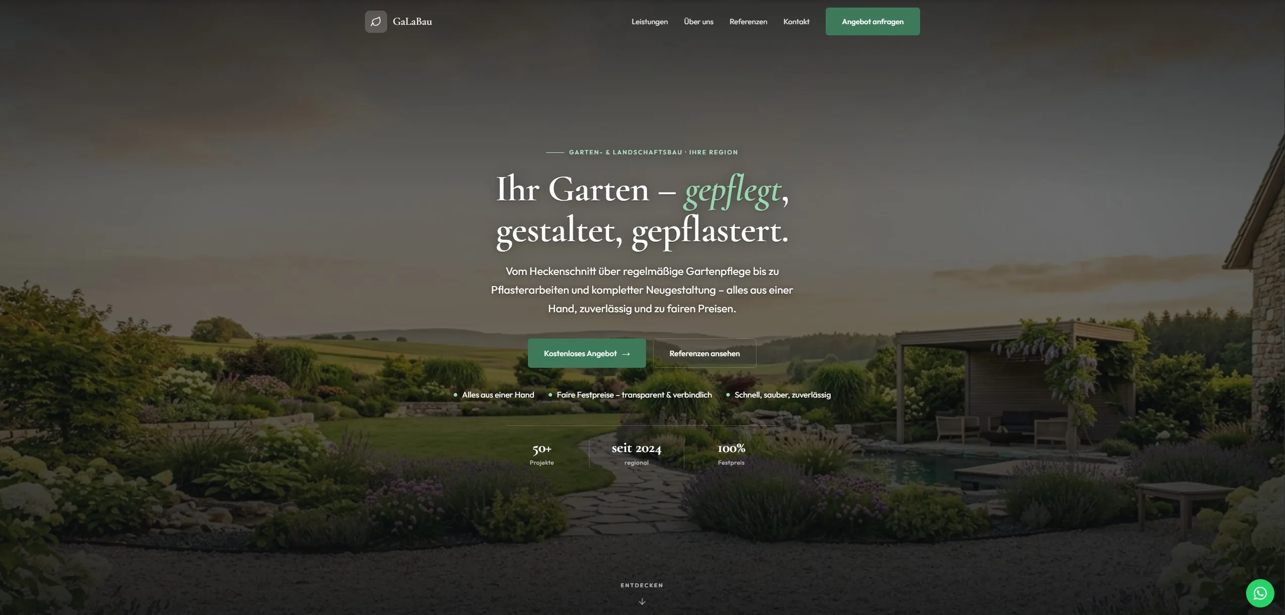 Vorschau Garten- und Landschaftsbau-Website