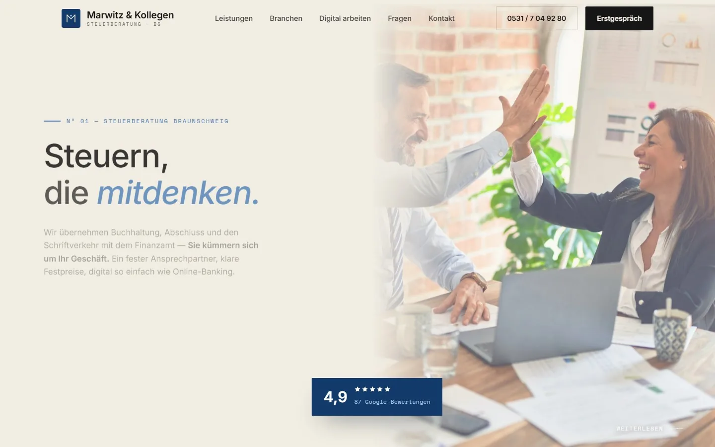 Vorschau Steuerberatungs-Website