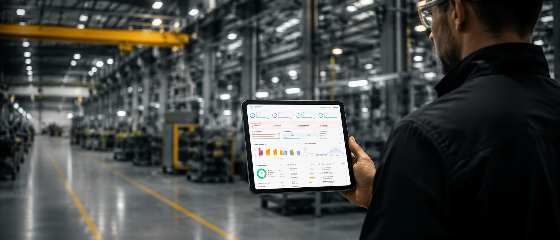 Individuelle Software &ndash; Dashboard auf dem Tablet in der Produktion